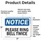 Signmission Please Ring Bell Twice, 7 in W x Rectangle, Vinyl Decal OS-2PACK-NS-D-57-L-17576 - alternate 3